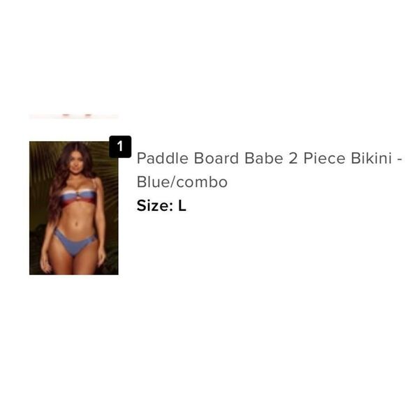 Paddle Board Babe 2 Piece Bikini - Blue/combo - Picture 2 of 2